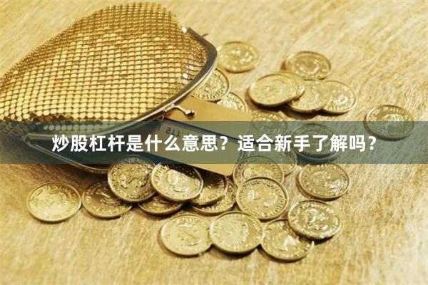 炒股杠杆是什么意思？适合新手了解吗？